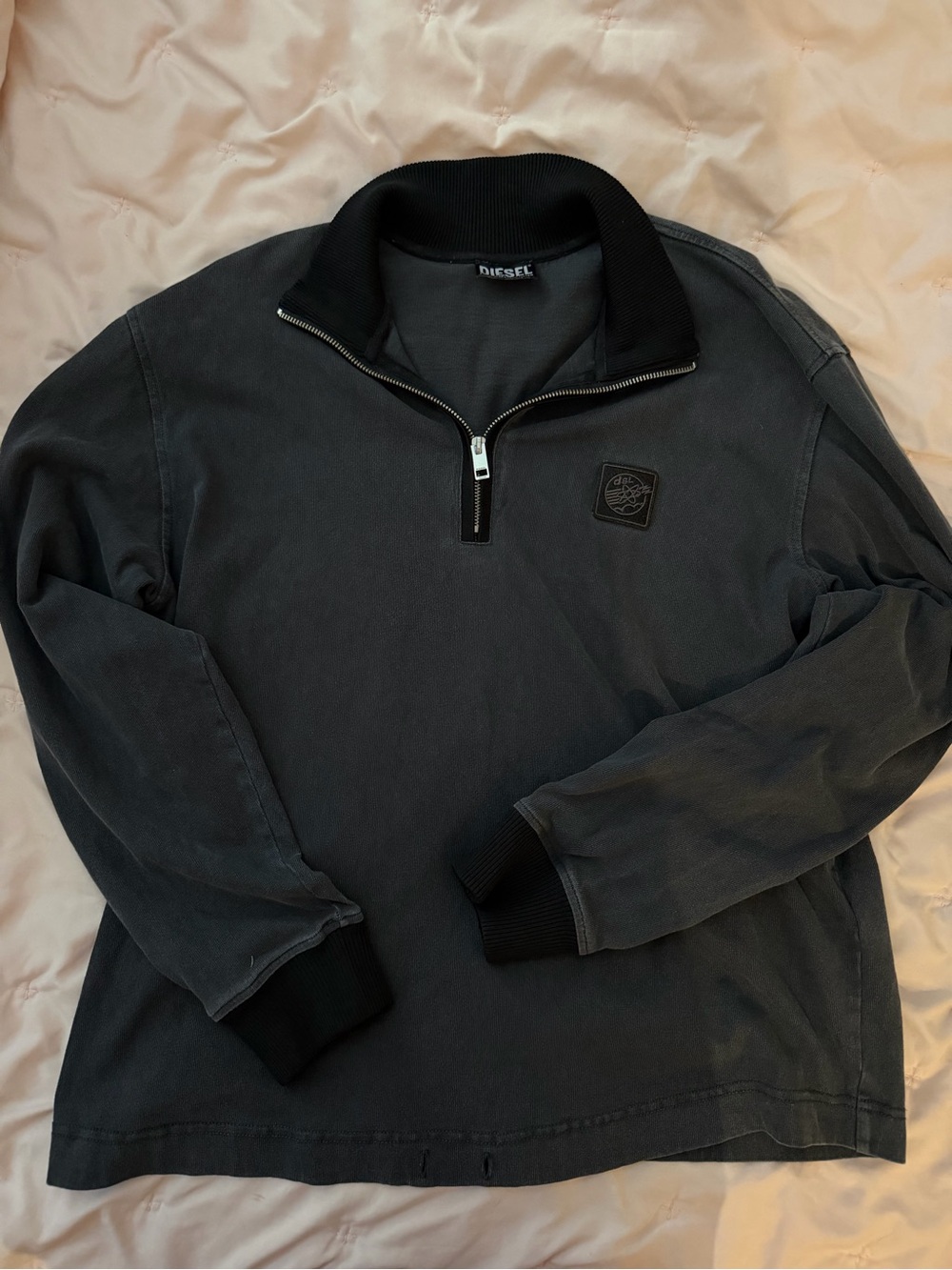 Diesel Charcoal Gray Half-Zip Pullover Sweater